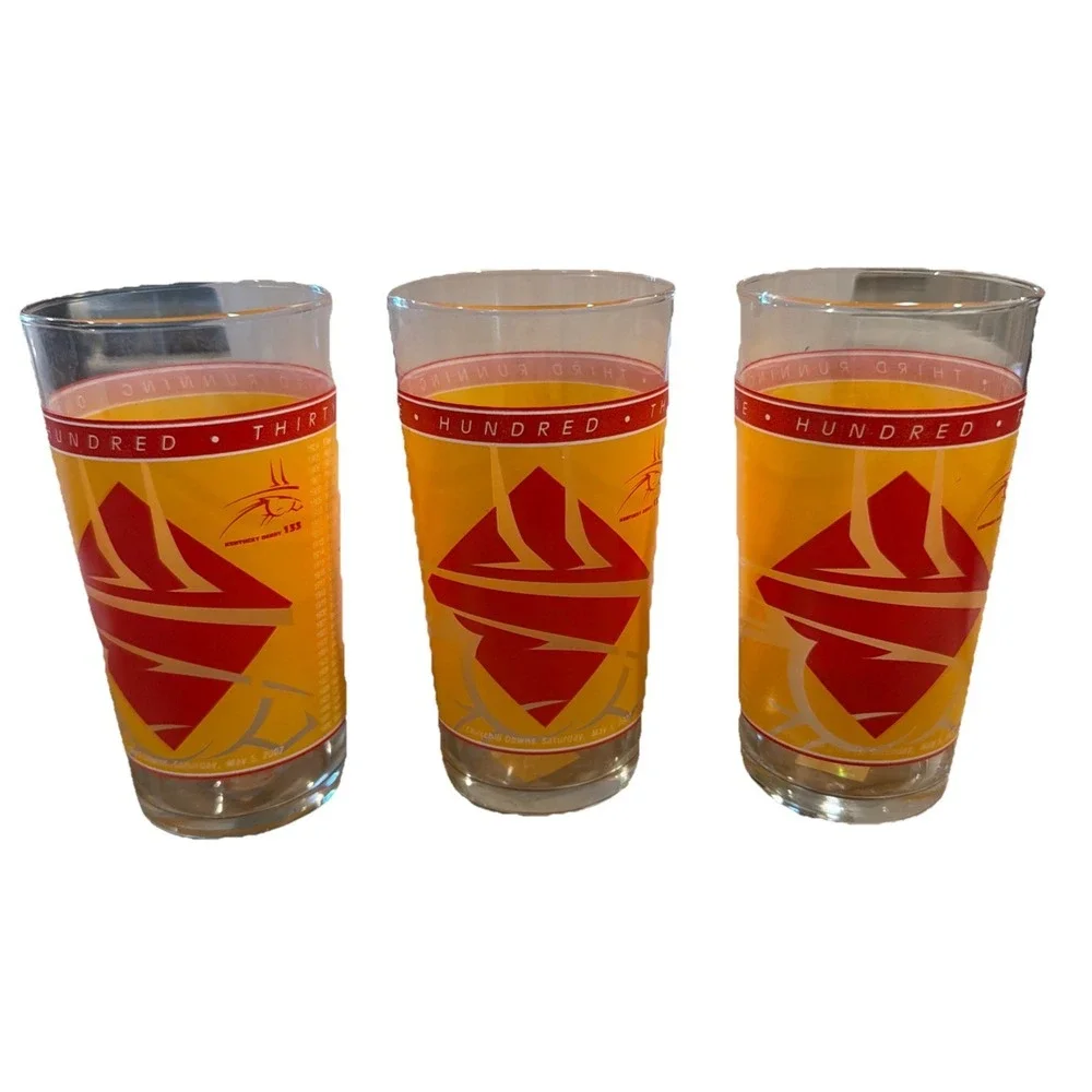 133rd‎ Kentucky Derby Glasses SET of 3 Churchill Downs 2007 Collectible Souvenir
